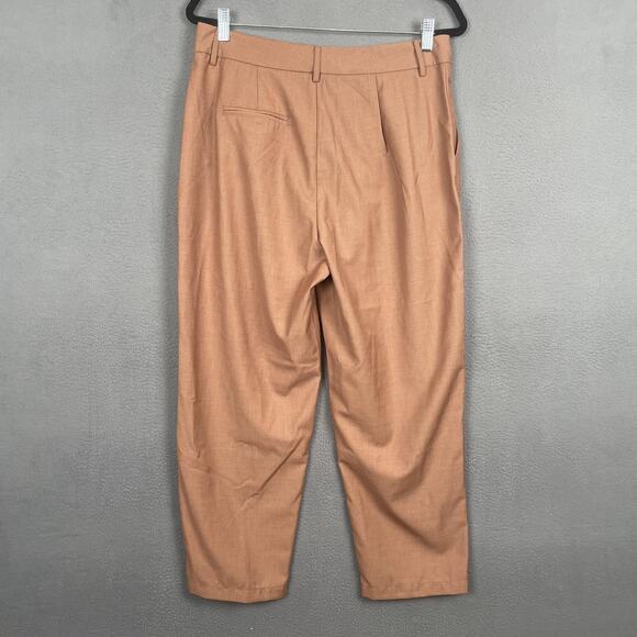 Commense Pants Womens Large Brown Cropped Trousers Polyester Blend New Tags - Picture 2 of 10